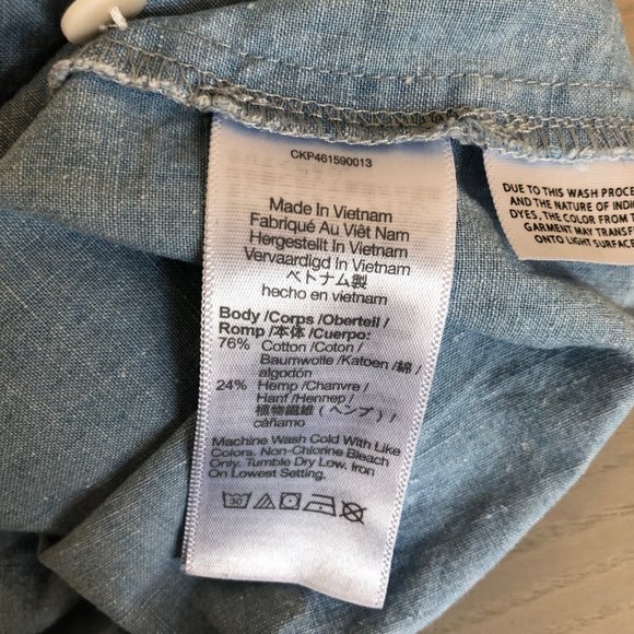 Madewell Chambray Bubble Crop Top - Picture 7 of 11